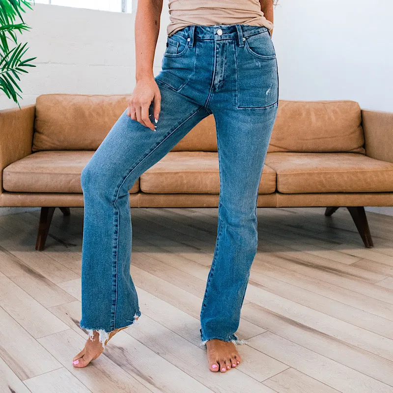 Final Sale KanCan Myla Non-Distressed Flare Jeans - Optimized Title