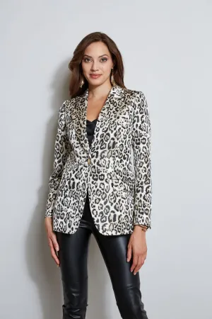 Leopard Jacquard Blazer