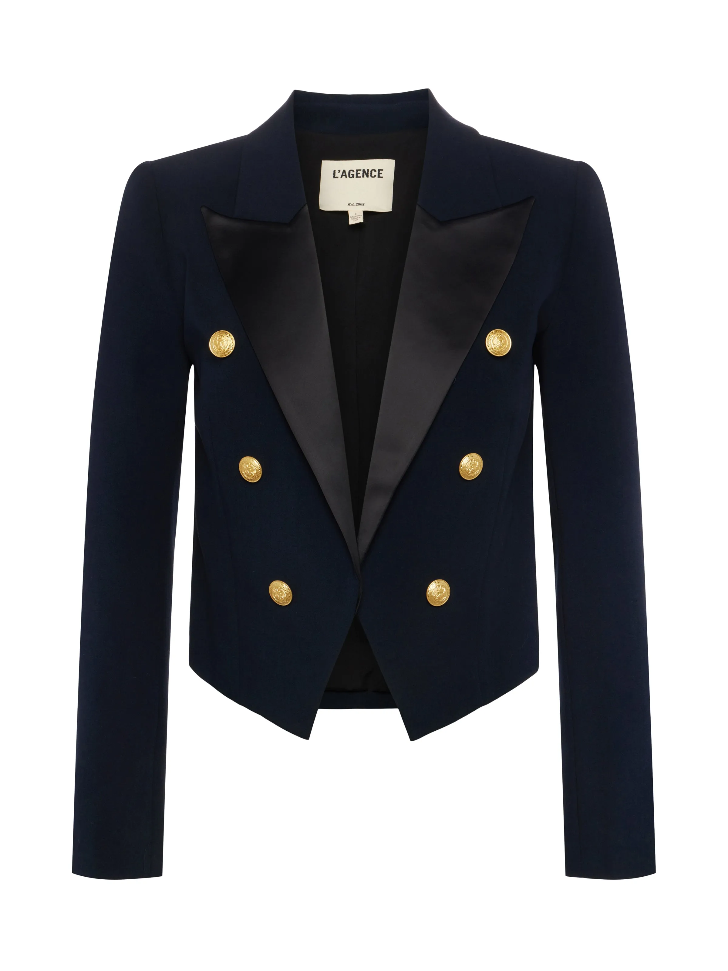 Lila Satin Lapel Blazer