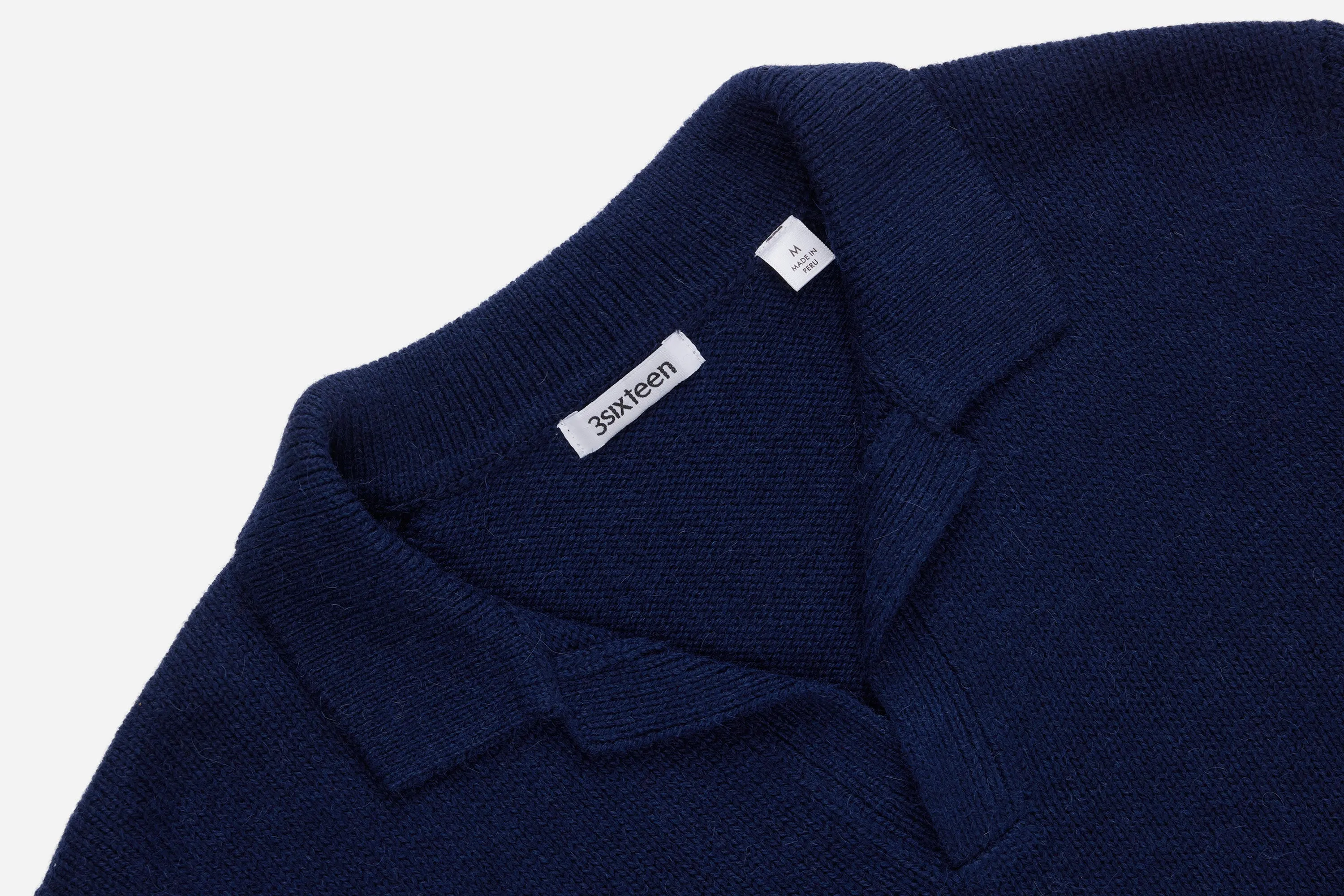 Long Sleeve Knit Polo ~ Midnight Alpaca