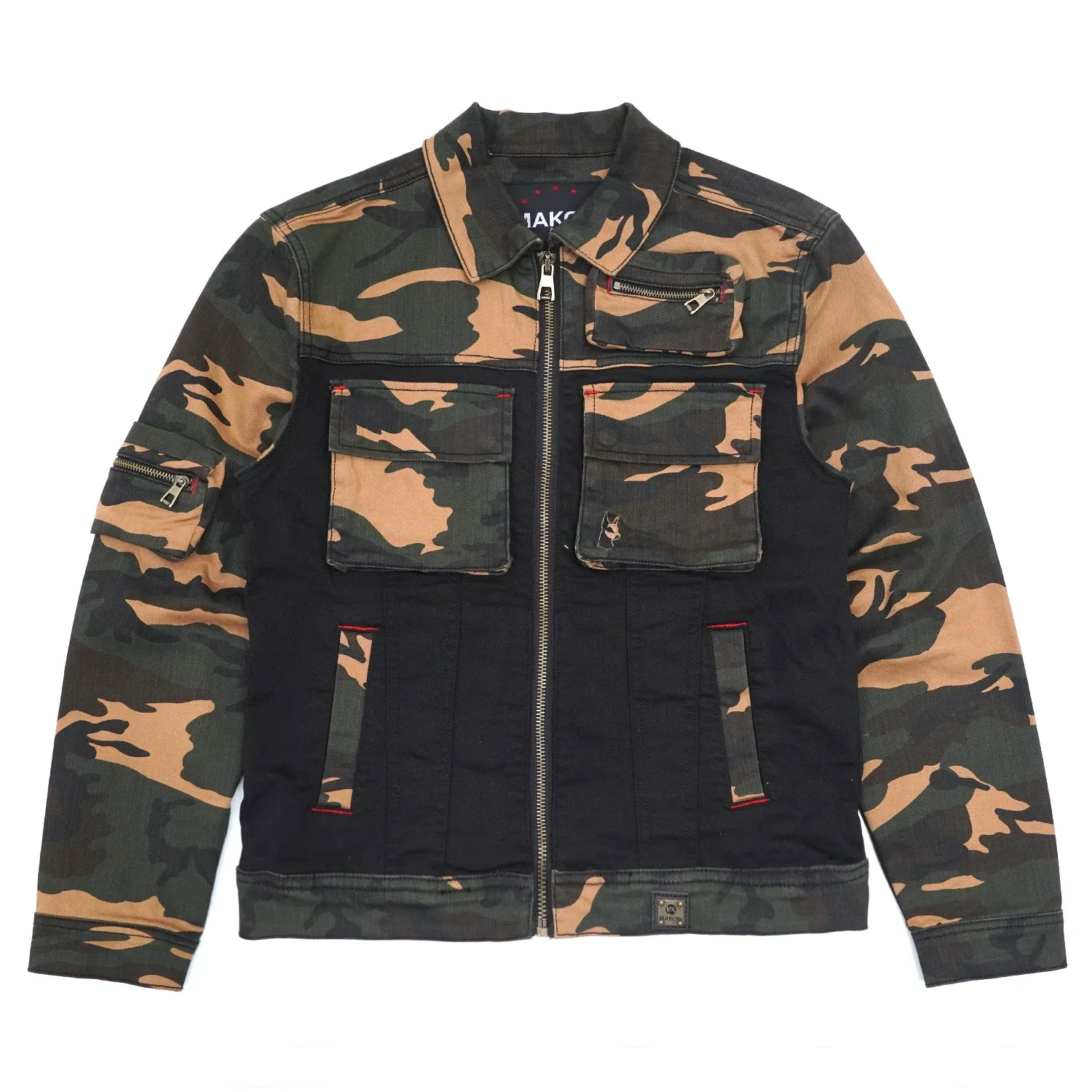 M1030 Aries Cargo Denim Jacket - Black/Camo