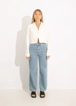 MADELYN CROPPED BLAZER / WHITE