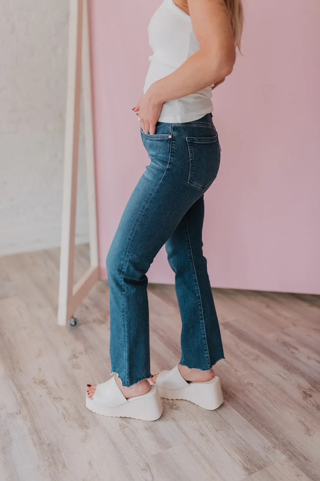 Mavi Anika Mid Rise Crop Flare Jeans