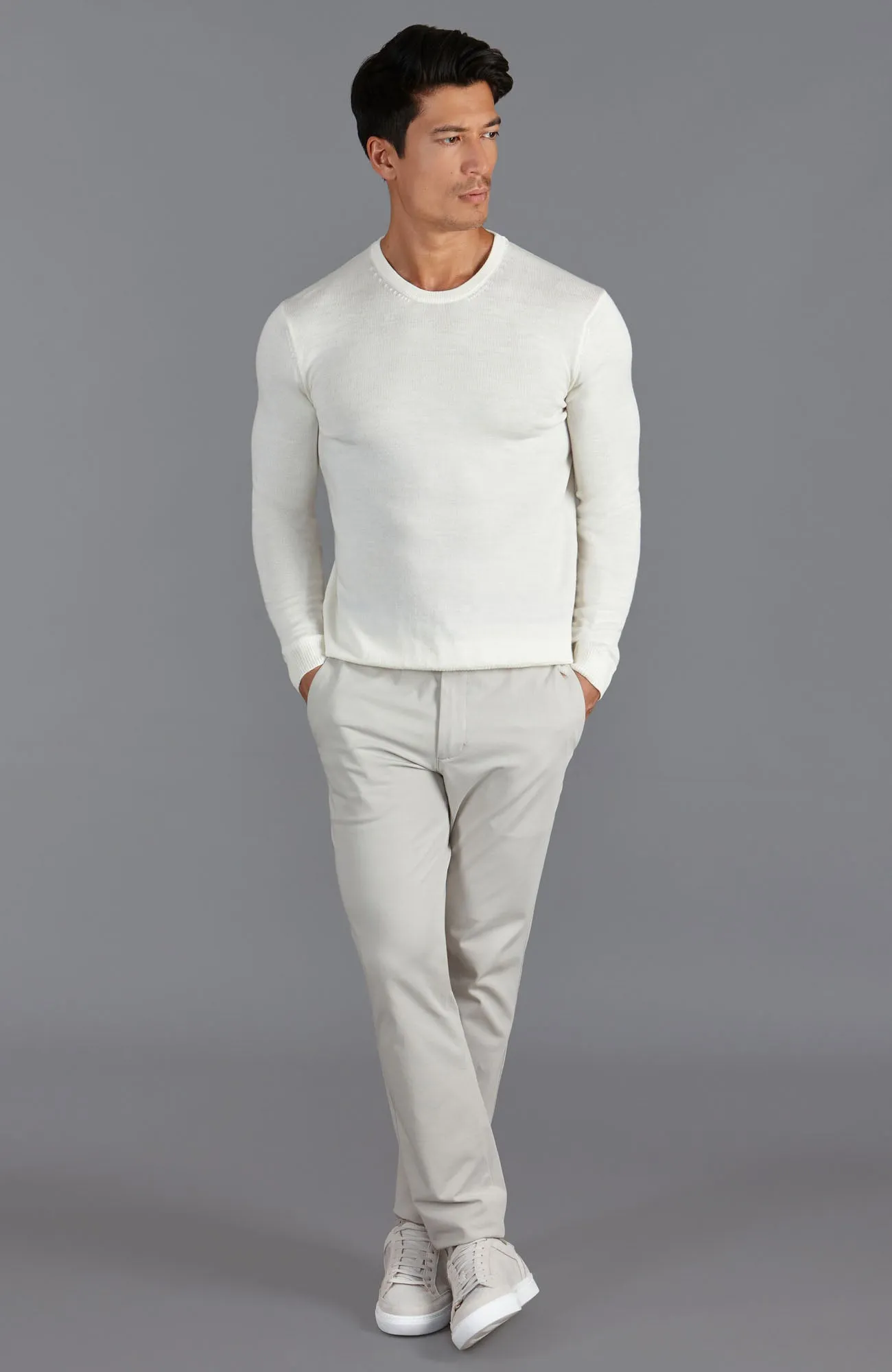 Mens Extra Fine Merino Wool Crew Neck Jumper