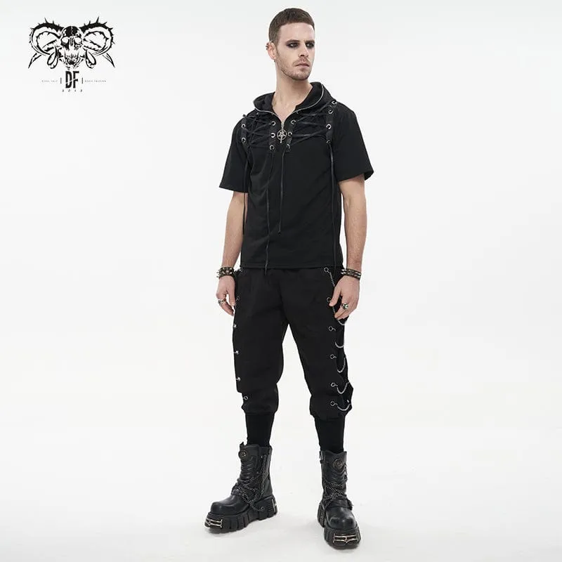 Men's Punk Big-pocket Chains Jogger Pants