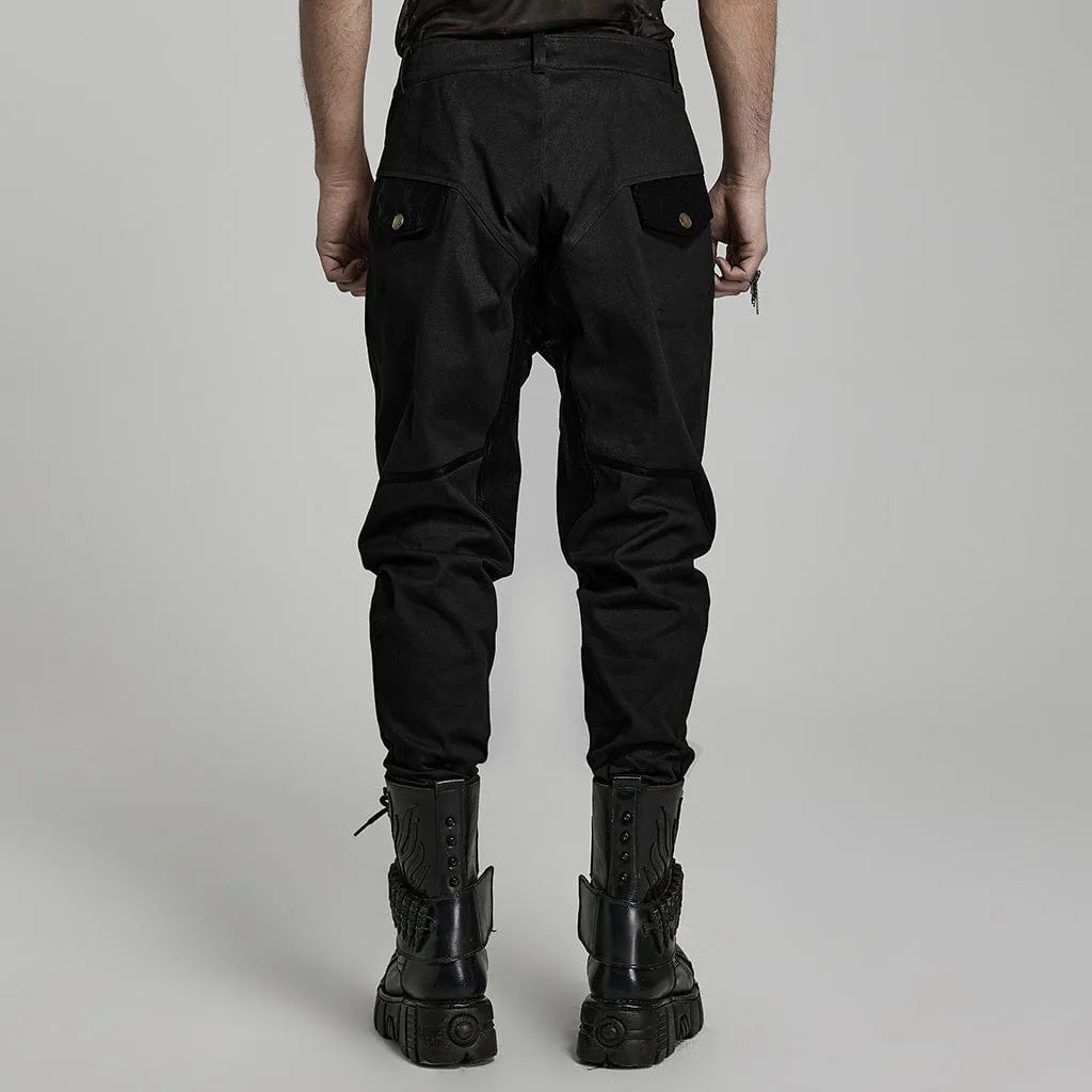 Men's Punk High-waisted Buckle Jogger Pants