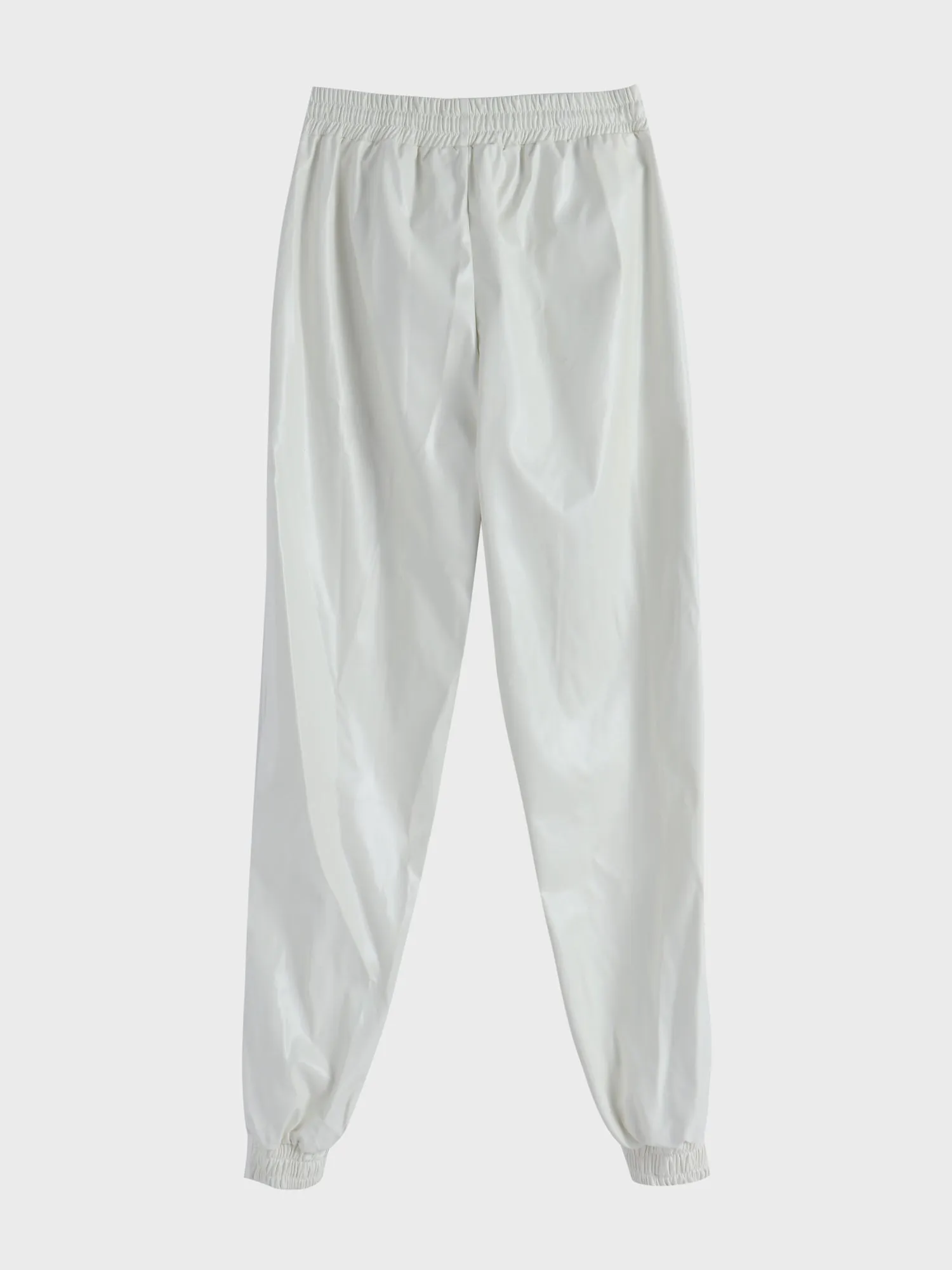 Midsize Elastic-Waisted Harem Leather Jogger Pants