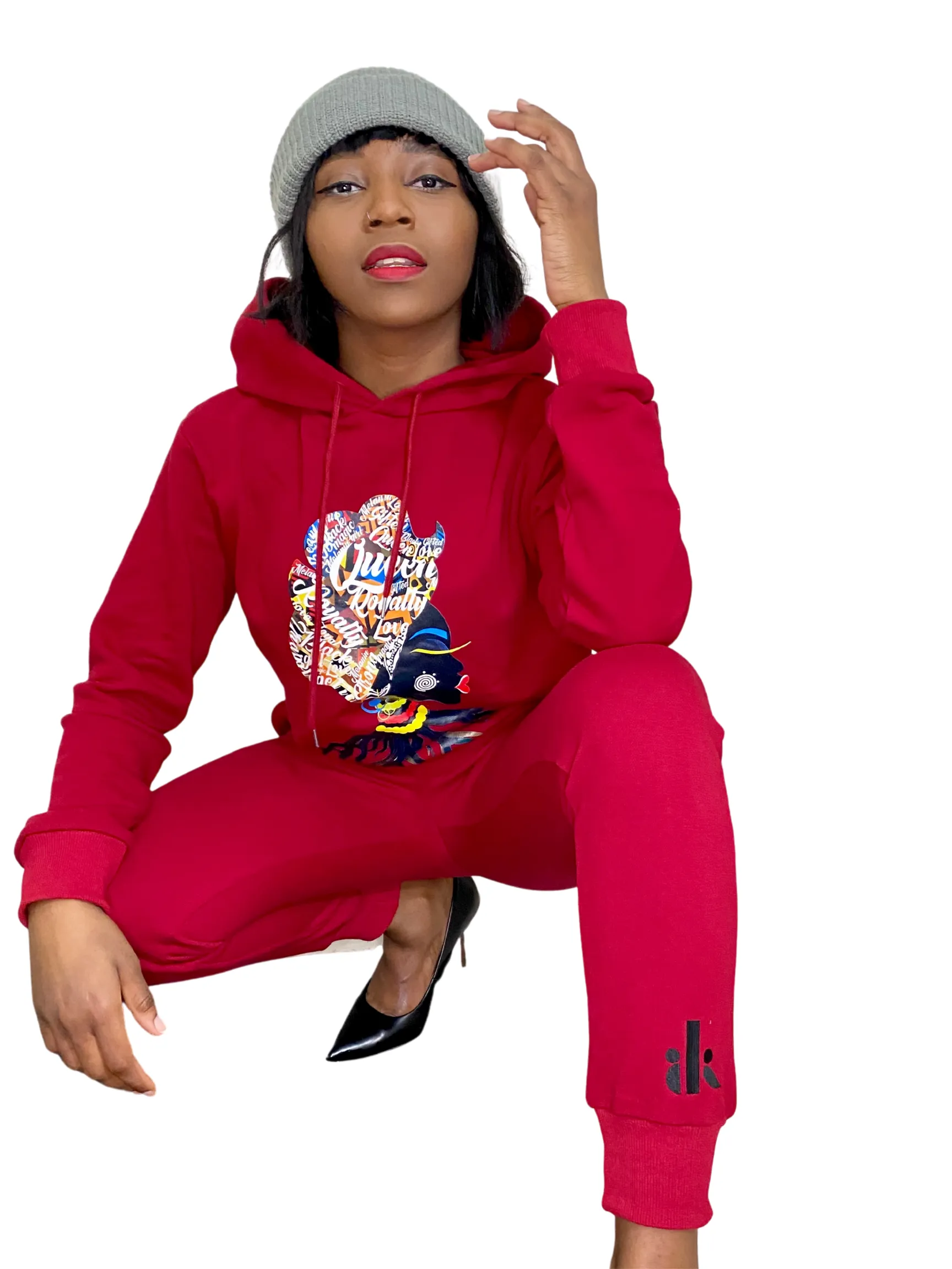 ORLU hooded pullover & Jogger set (RED)