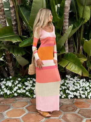 Passion Fruit Stripe Maxi Dress - Final Sale