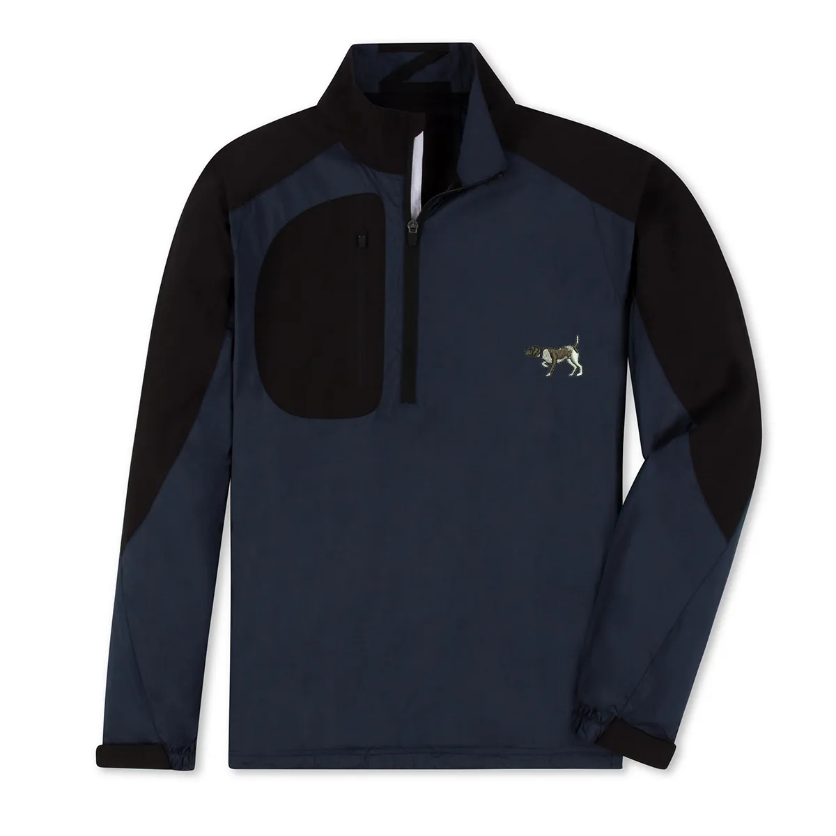 Quarter Zip Windbreaker - Black/Navy