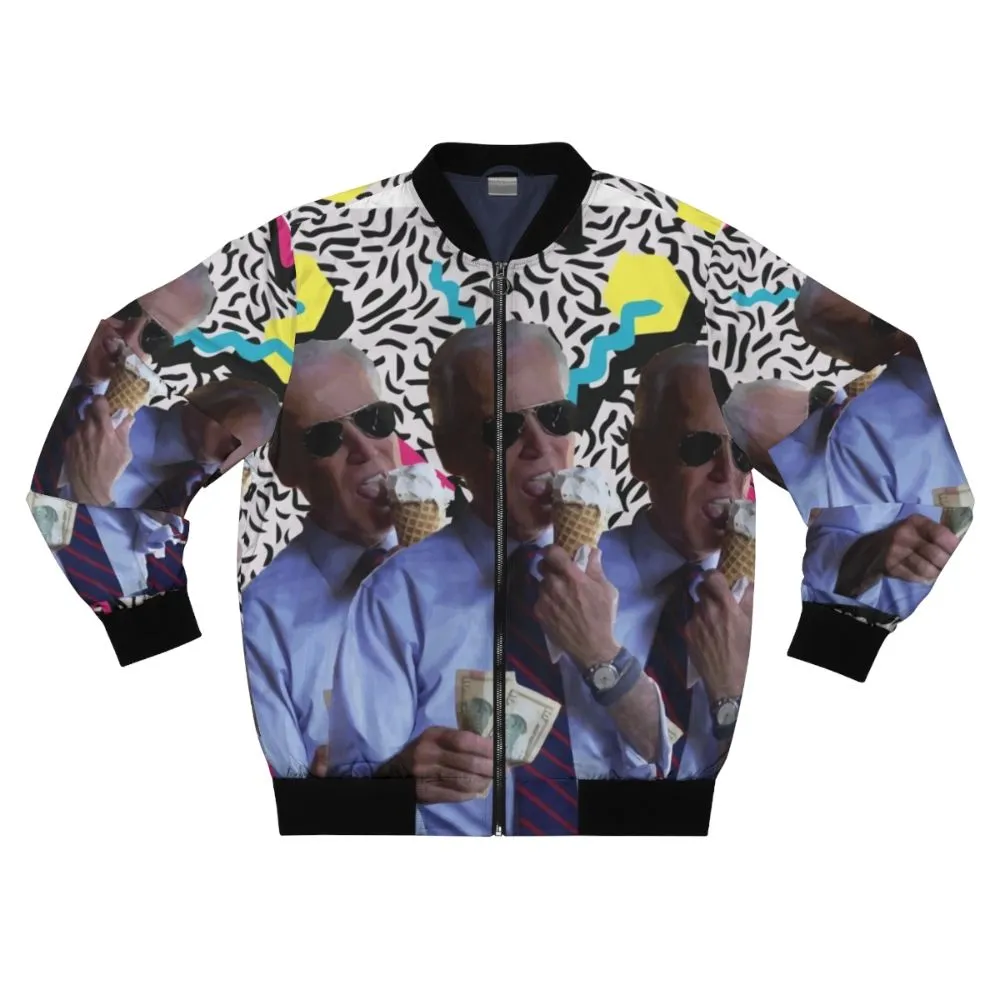 "90s Vaporwave Biden FTW Bomber Jacket"