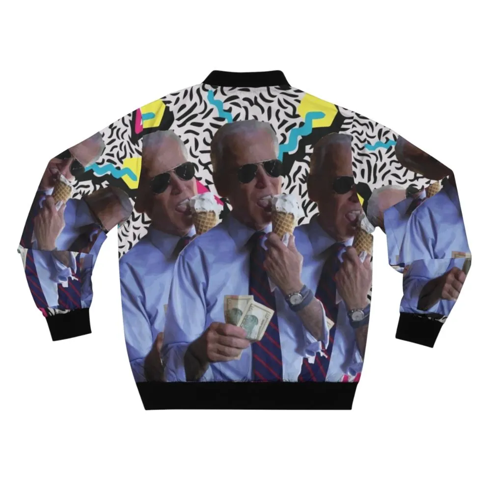 "90s Vaporwave Biden FTW Bomber Jacket"