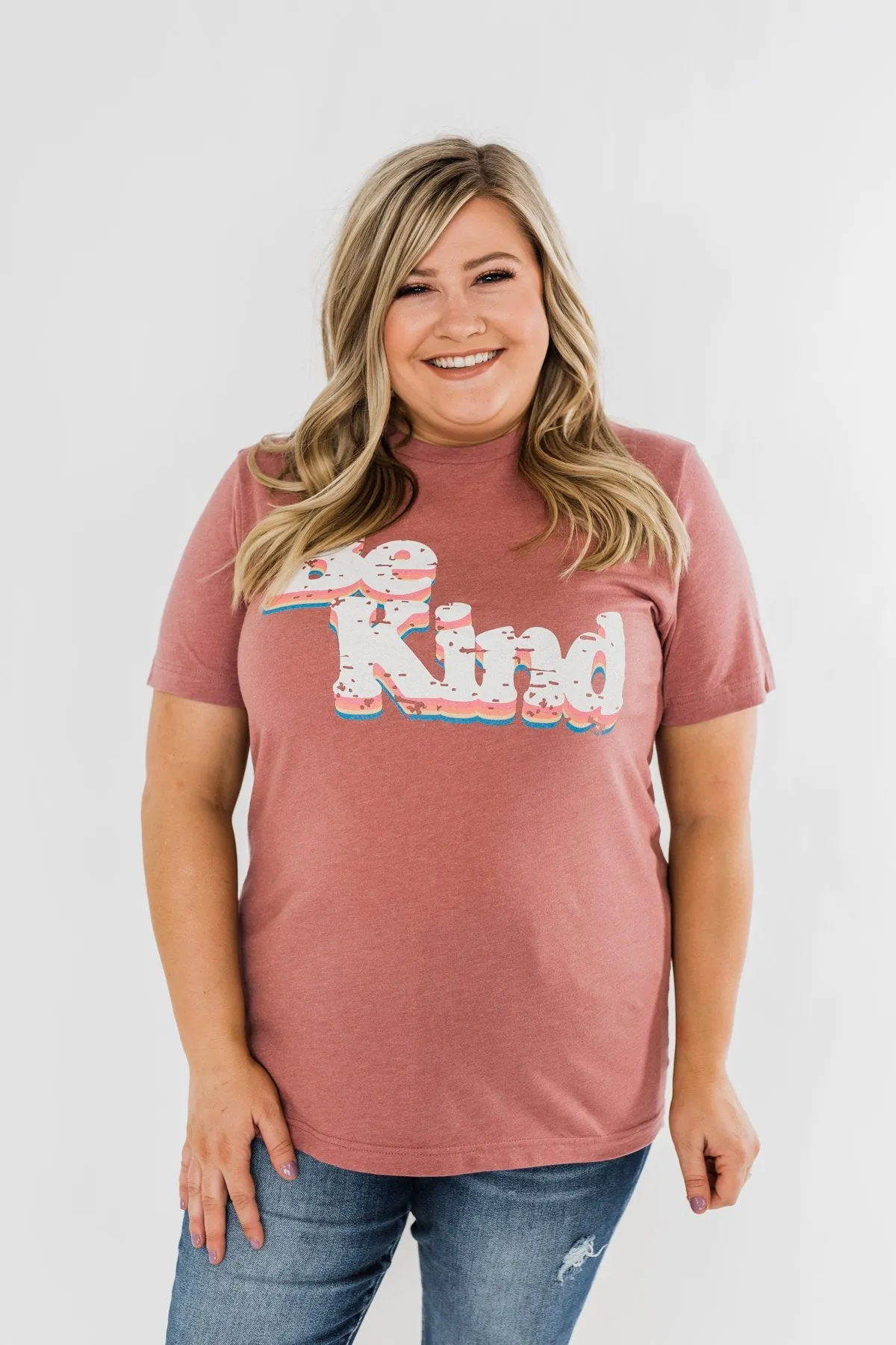 "Be Kind" Graphic Tee- Heather Mauve