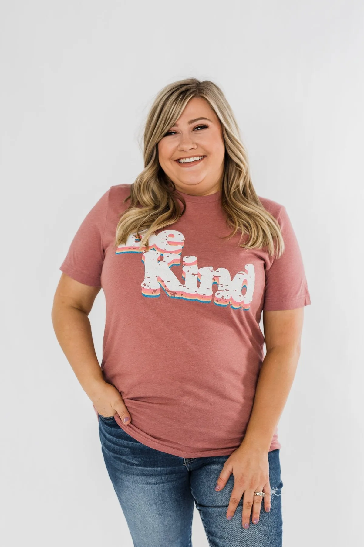 "Be Kind" Graphic Tee- Heather Mauve