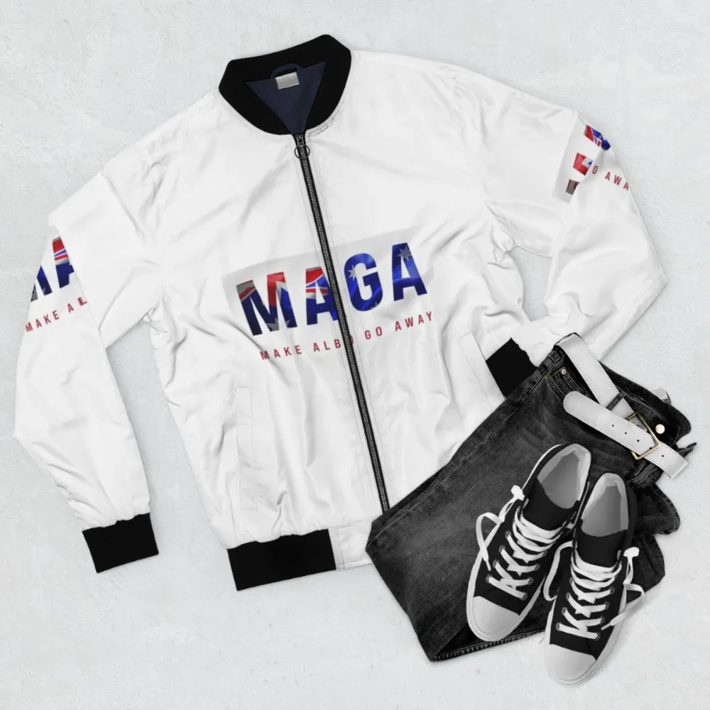 "MAGA: Make Albo Go Away Bomber Jacket"