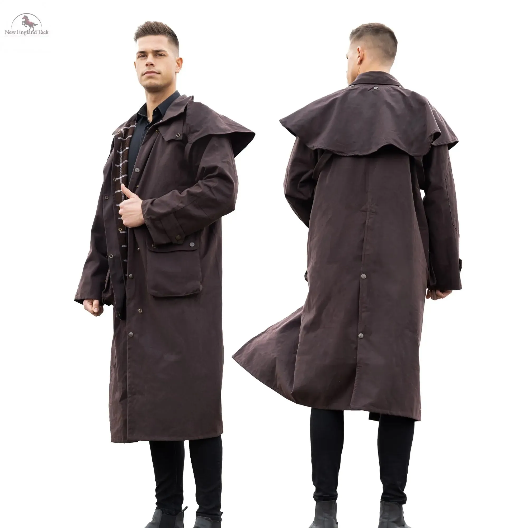 Resistance Premium Waterproof Oilskin Long Duster Coat