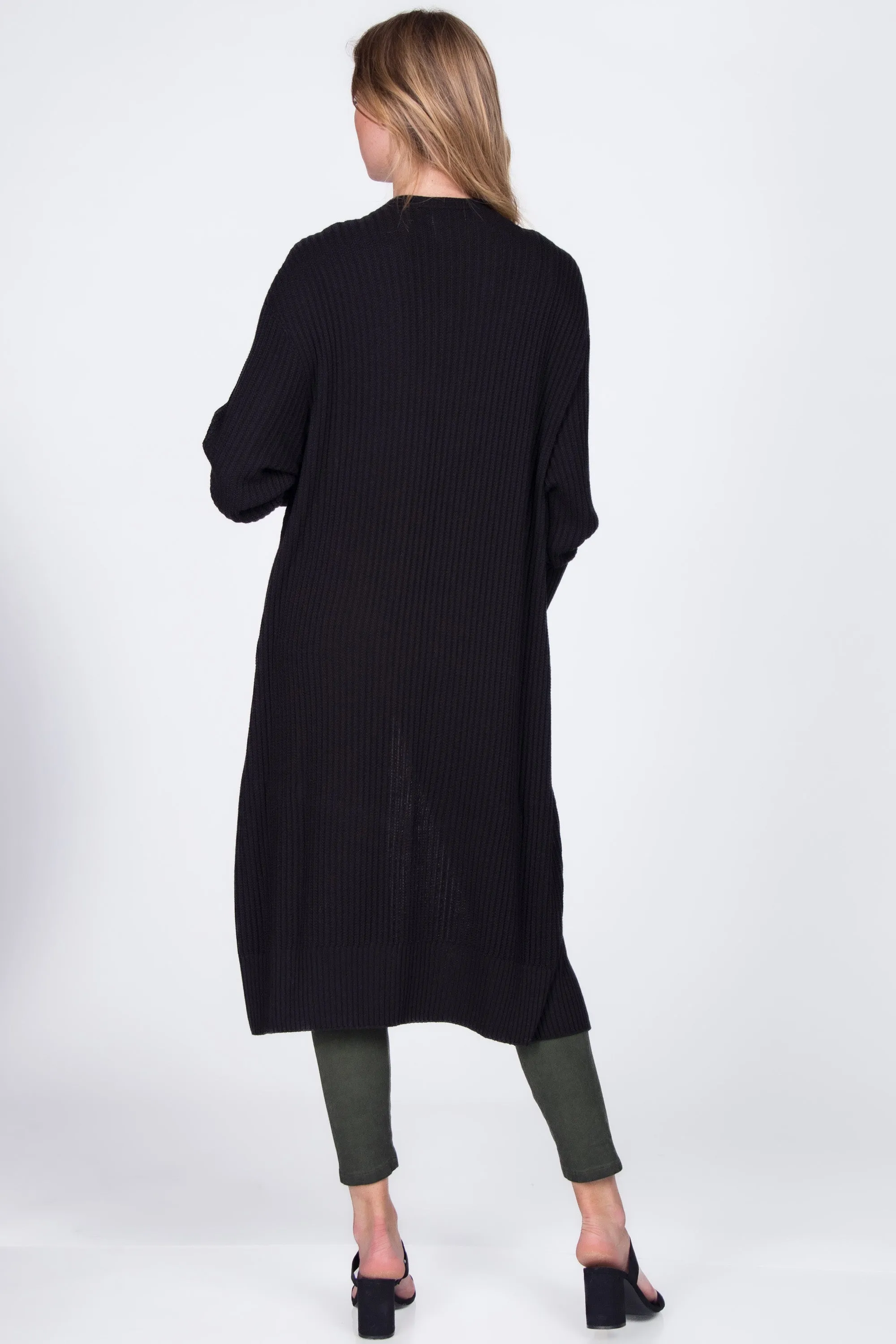 Seamless Sustainable Sweater-Knit Ribbed Duster