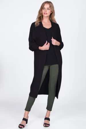 Seamless Sustainable Sweater-Knit Ribbed Duster