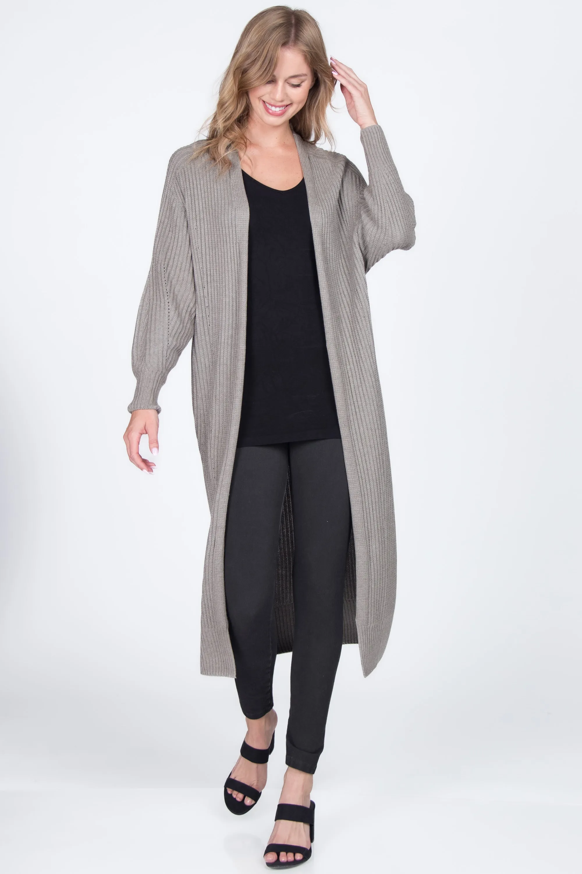 Seamless Sustainable Sweater-Knit Ribbed Duster