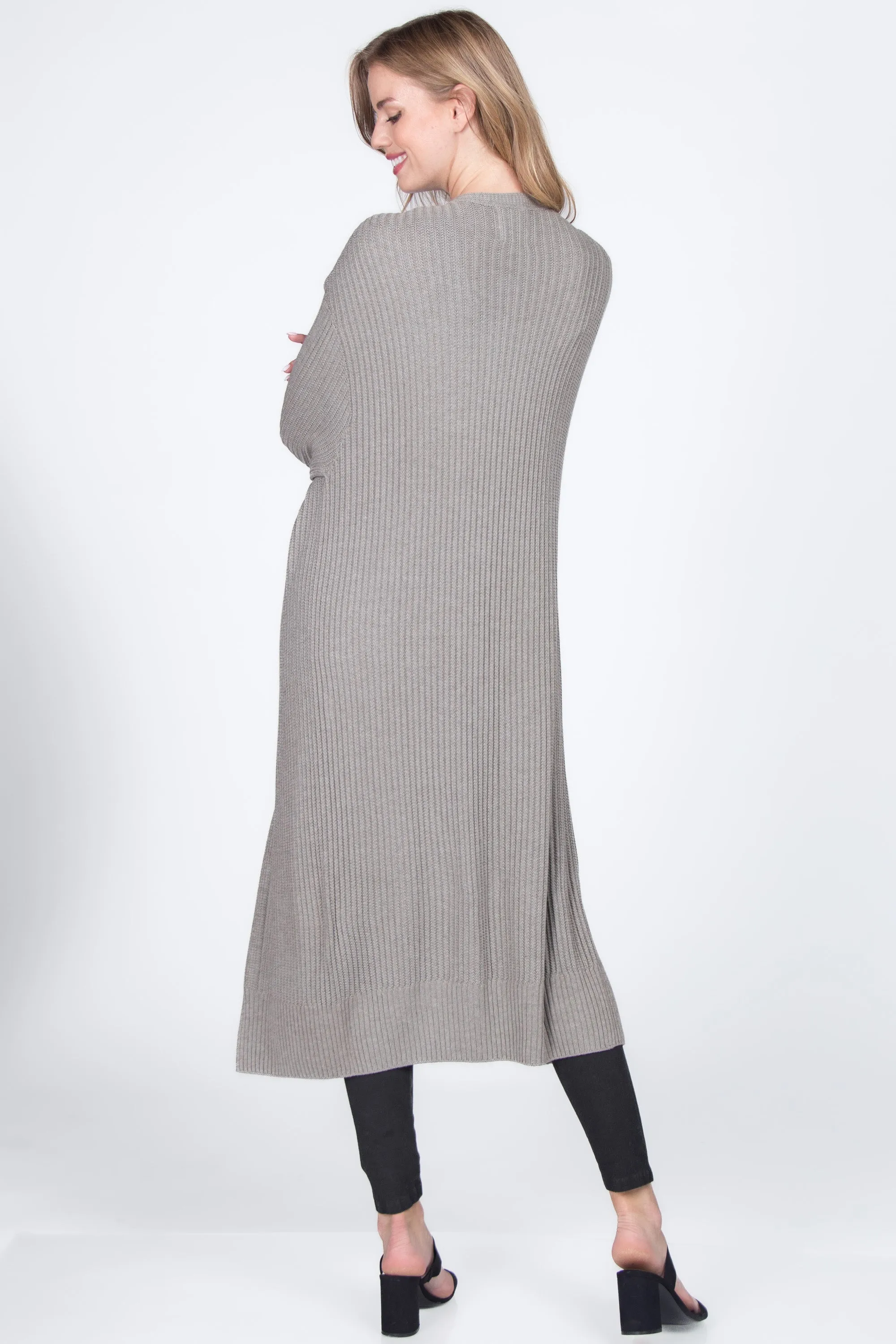 Seamless Sustainable Sweater-Knit Ribbed Duster