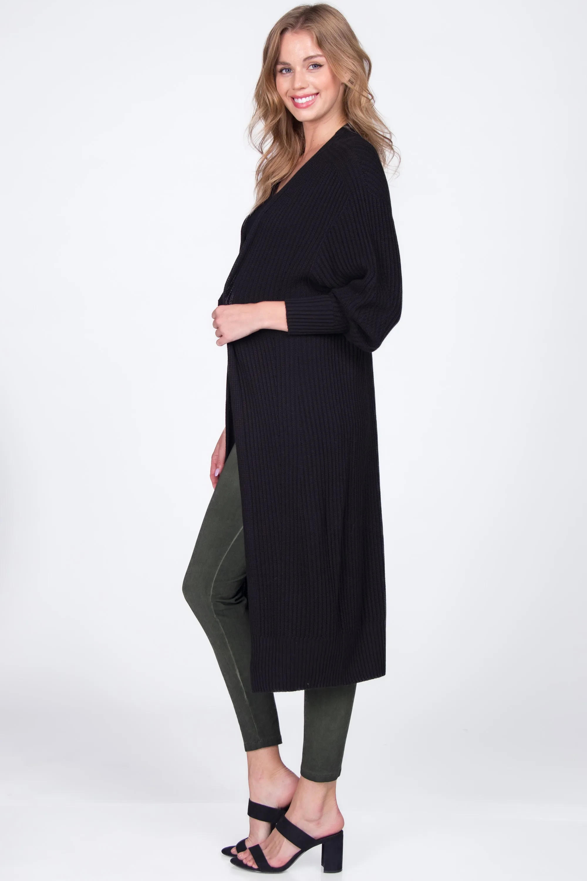 Seamless Sustainable Sweater-Knit Ribbed Duster