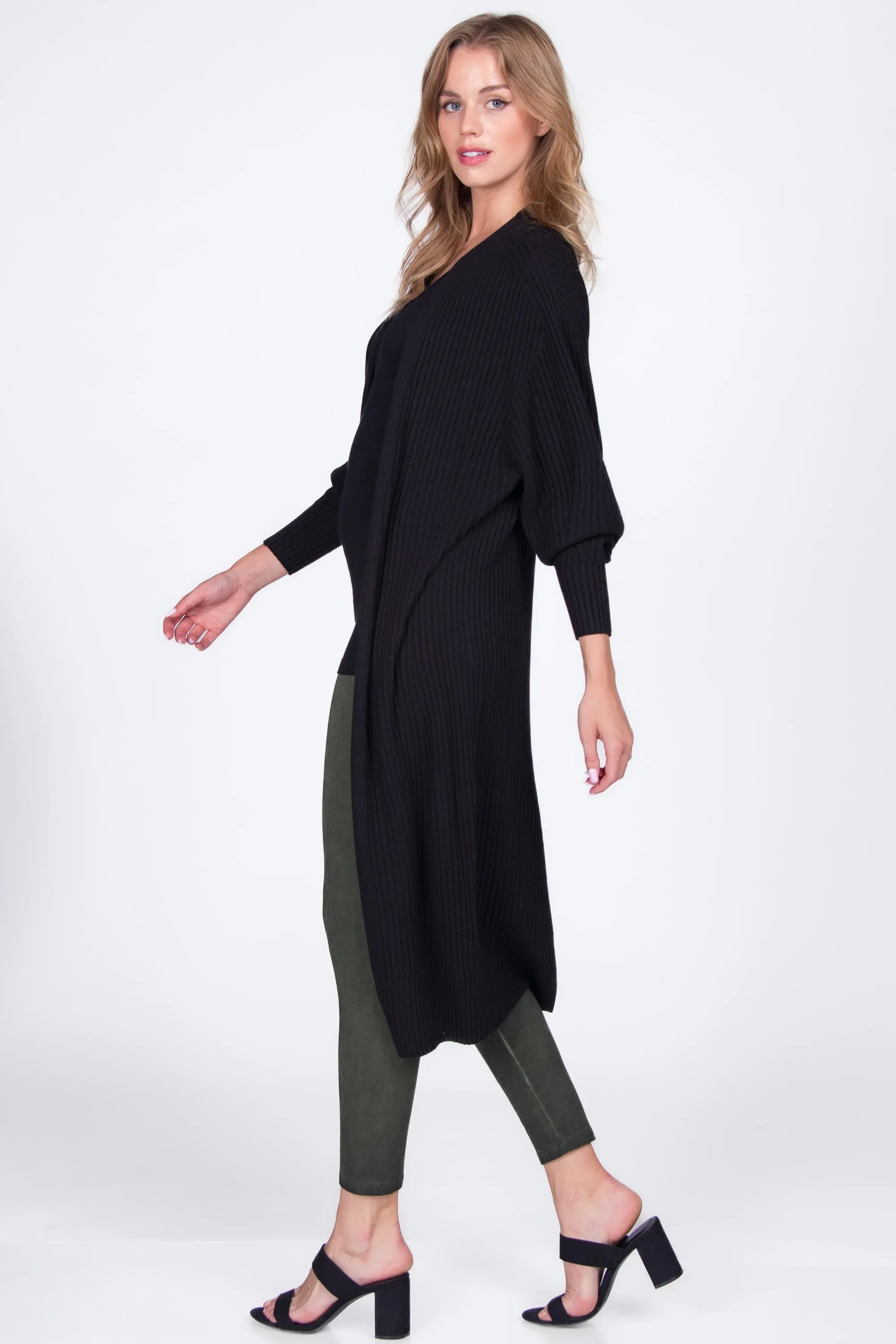 Seamless Sustainable Sweater-Knit Ribbed Duster