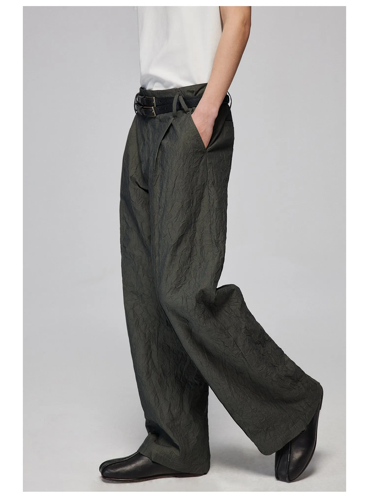 Smocking Texture Casual Pants