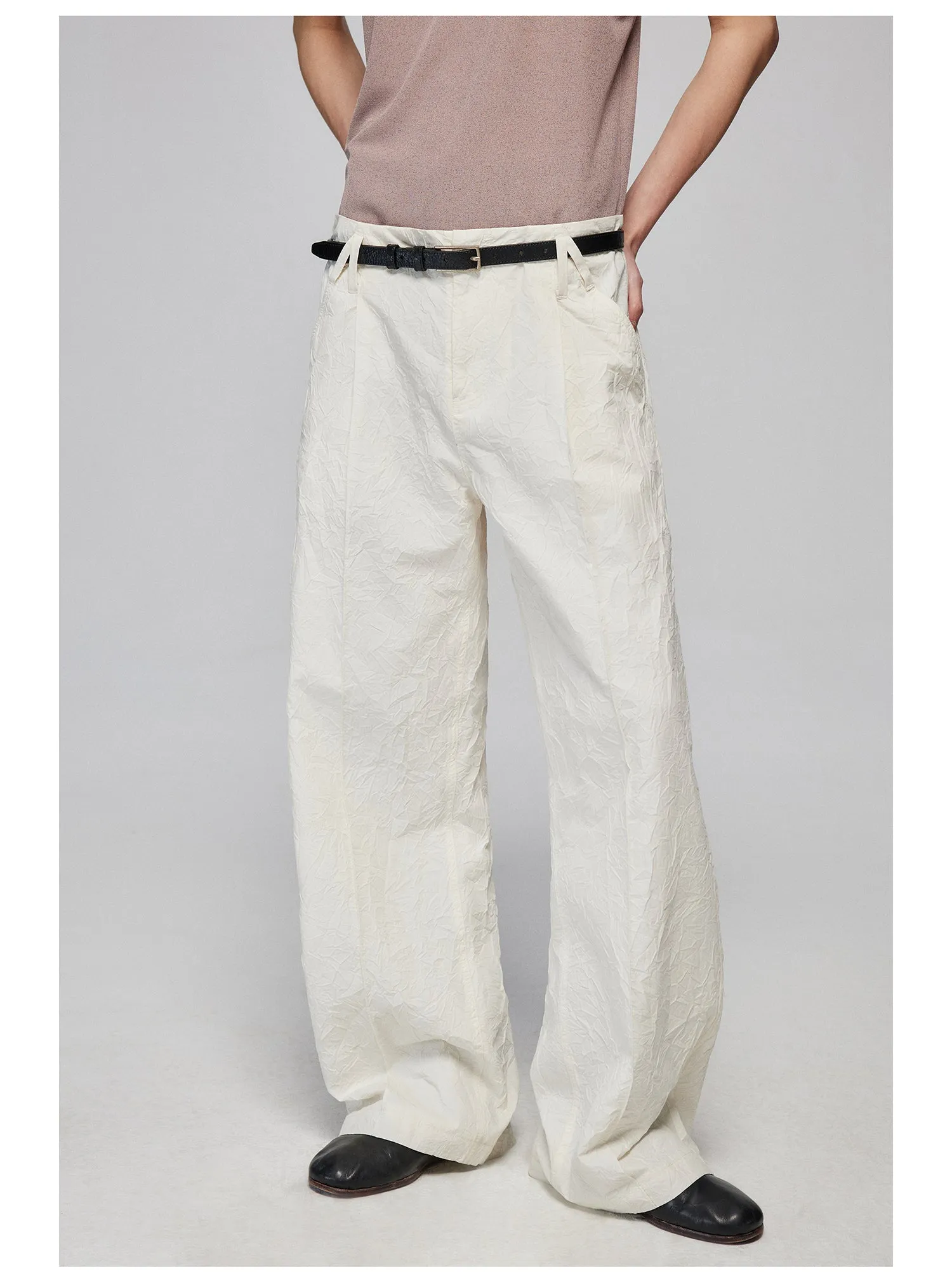 Smocking Texture Casual Pants