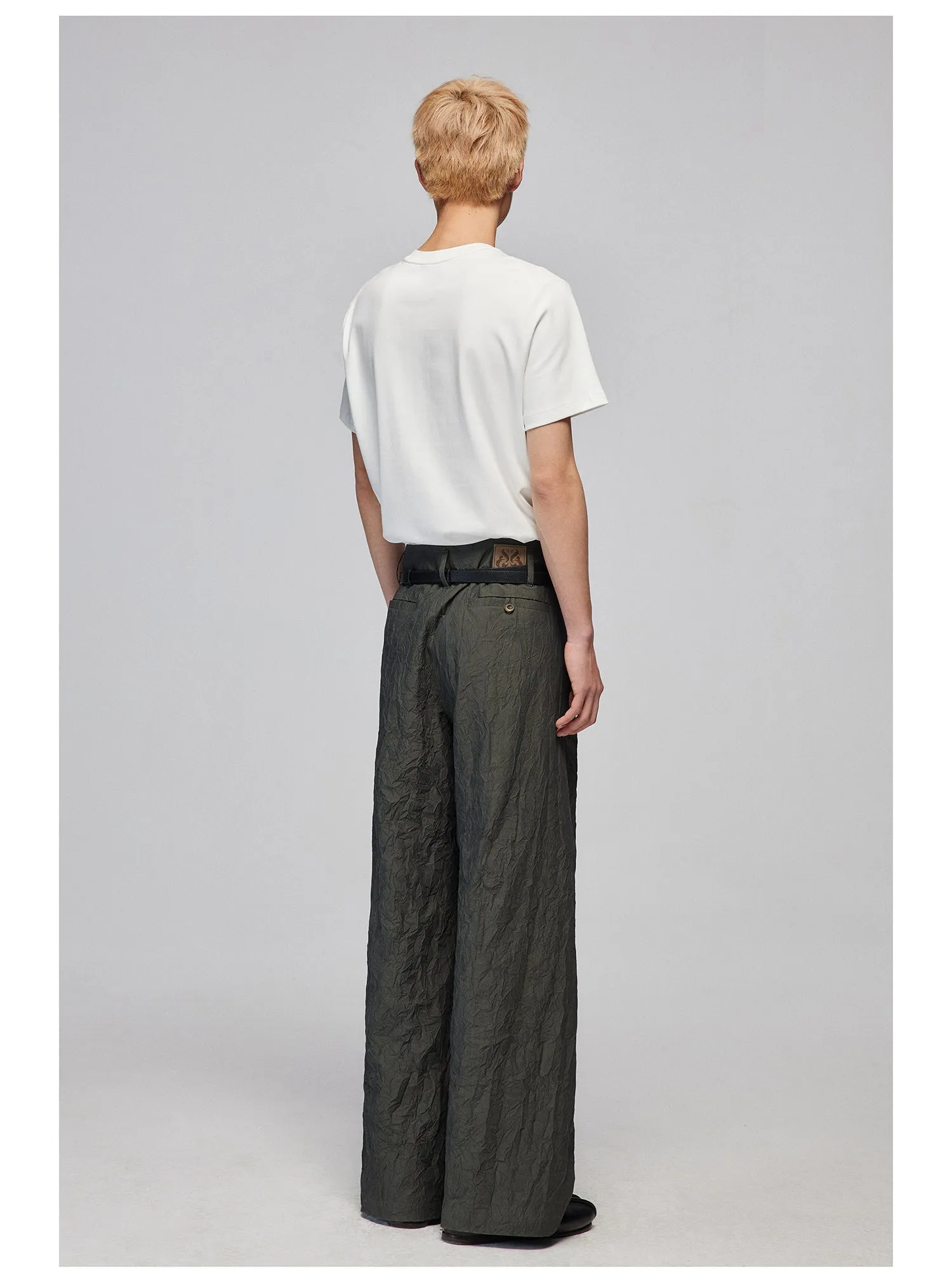 Smocking Texture Casual Pants