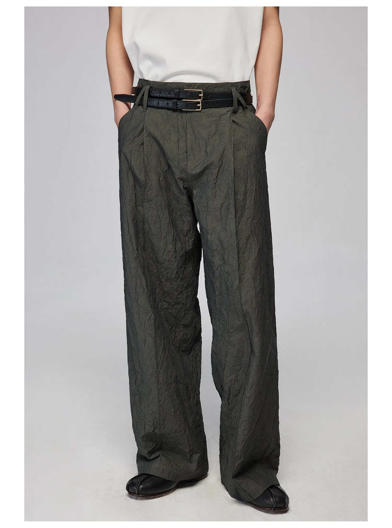 Smocking Texture Casual Pants