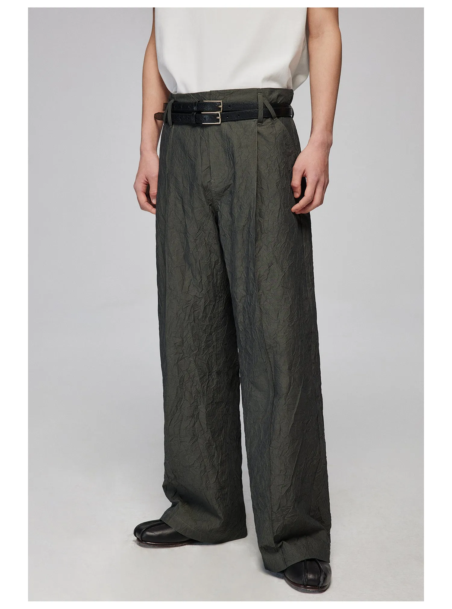 Smocking Texture Casual Pants