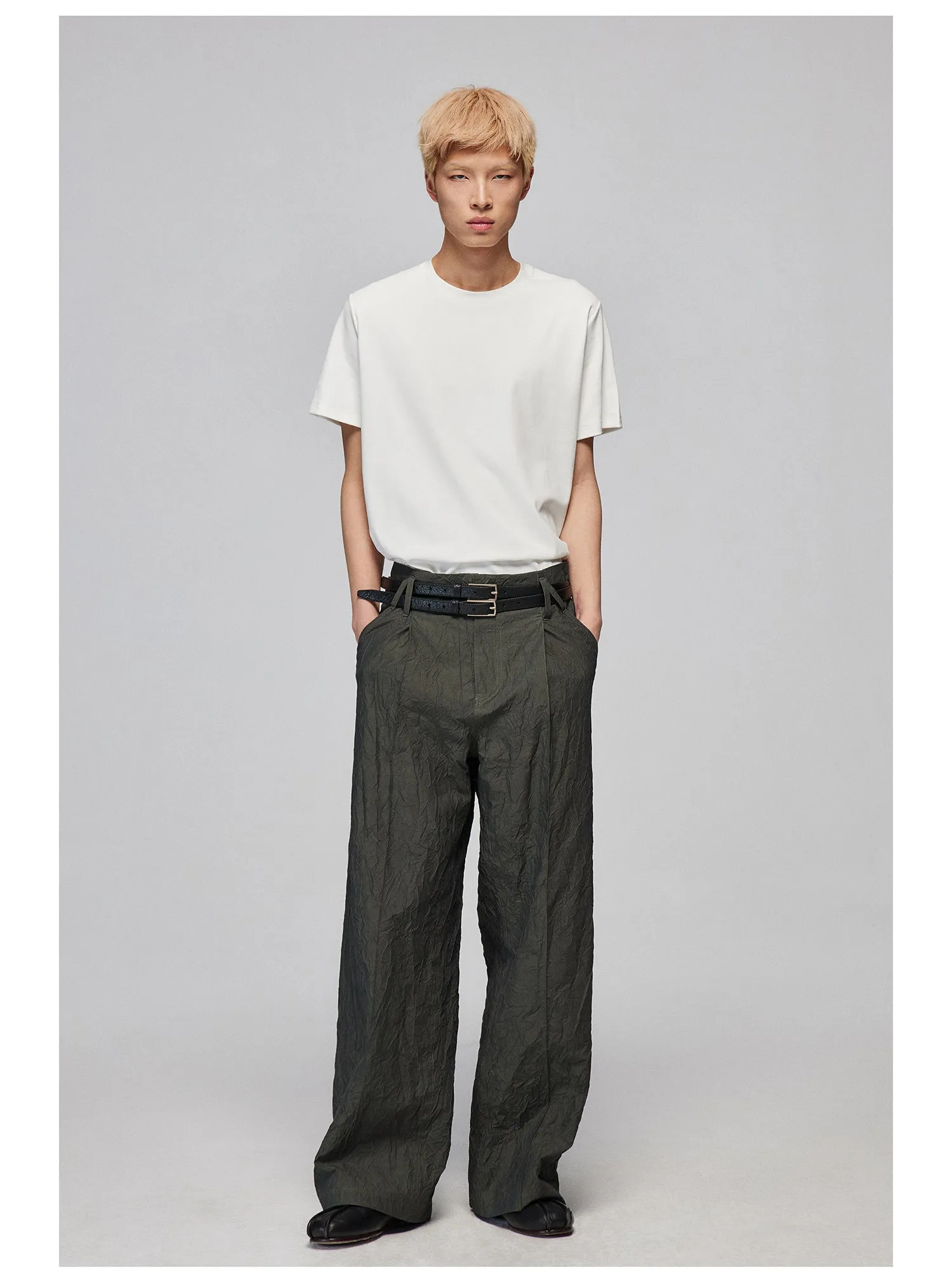 Smocking Texture Casual Pants