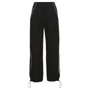 Sporty Wide-Leg Jogger Pants