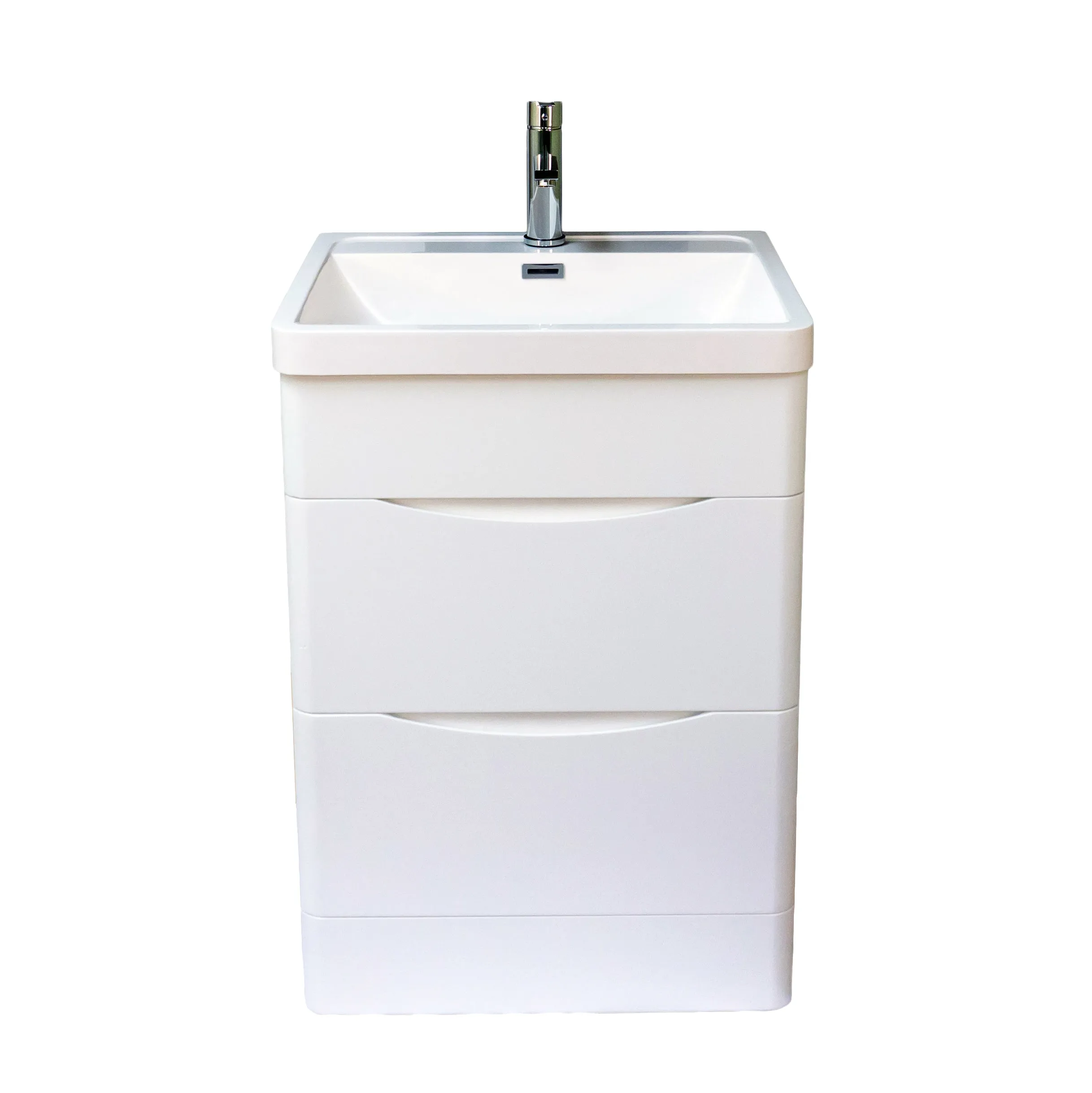 Stockholm 24" W x 18" D x 33" H Bathroom Vanity in White with Ceramic Vanity Top