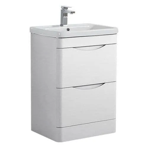 Stockholm 24" W x 18" D x 33" H Bathroom Vanity in White with Ceramic Vanity Top