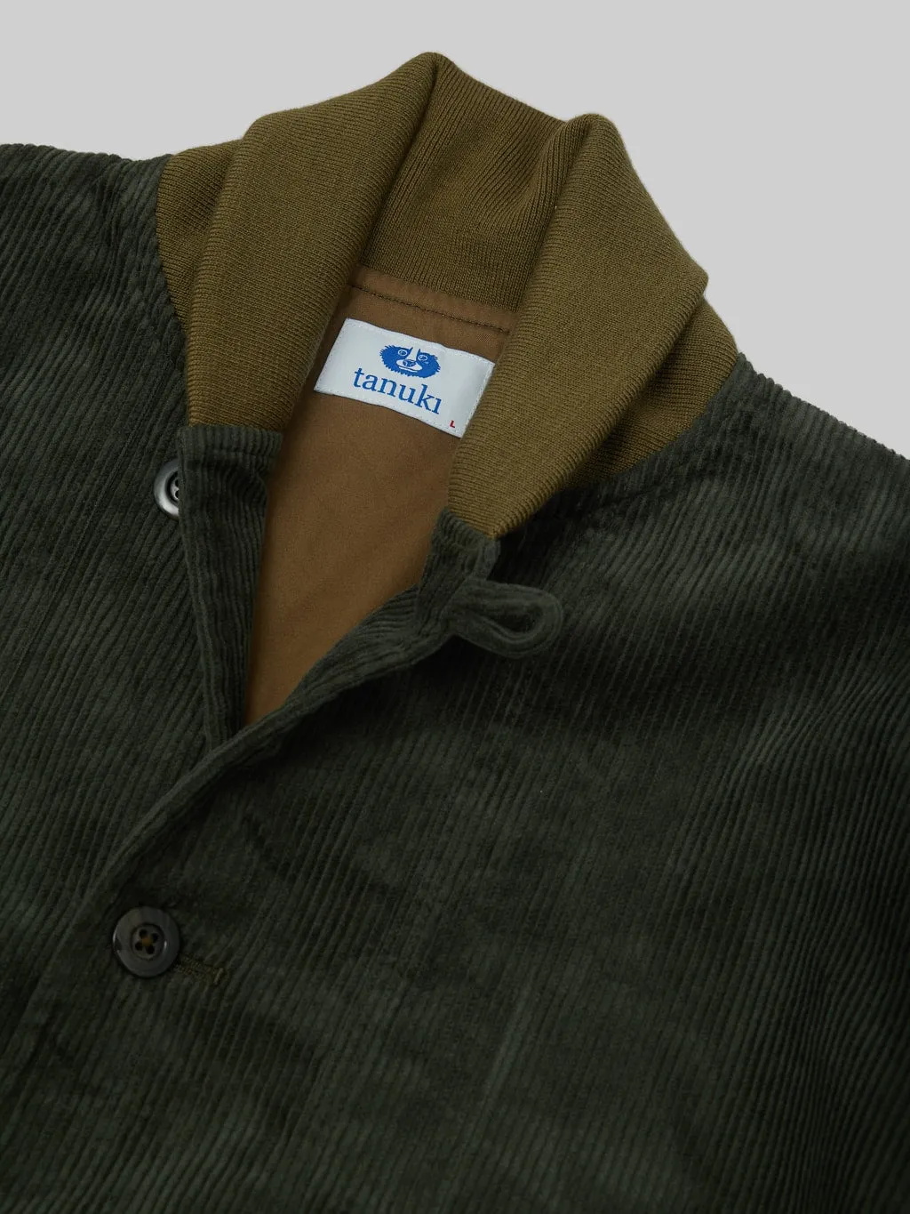 Tanuki "Sazanami" Corduroy Bayberry Dyed Green Jacket