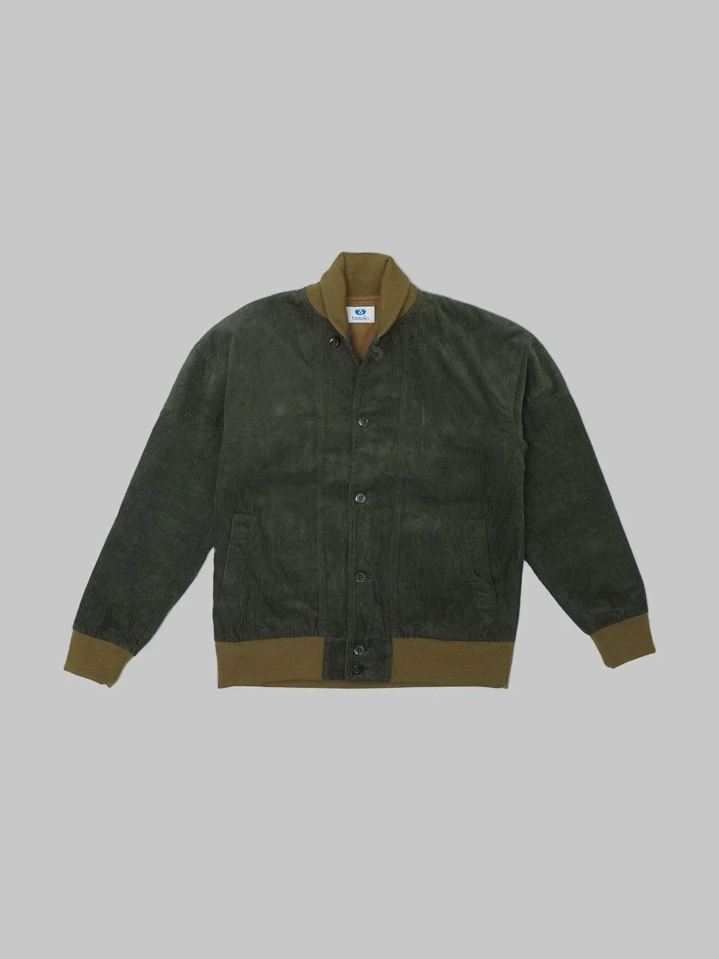 Tanuki "Sazanami" Corduroy Bayberry Dyed Green Jacket