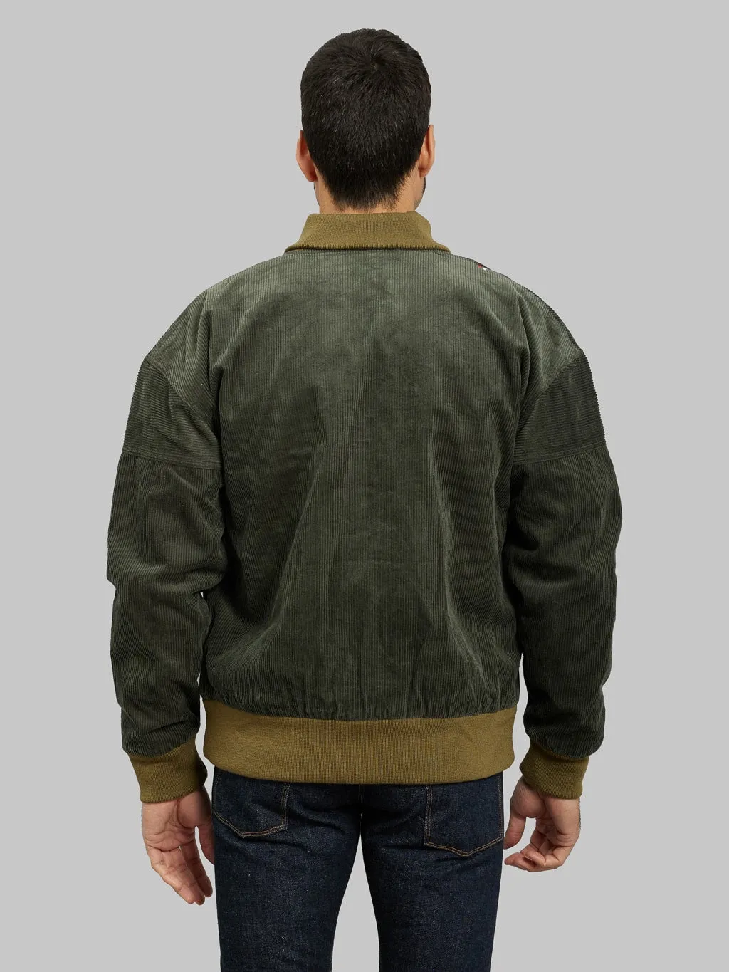 Tanuki "Sazanami" Corduroy Bayberry Dyed Green Jacket