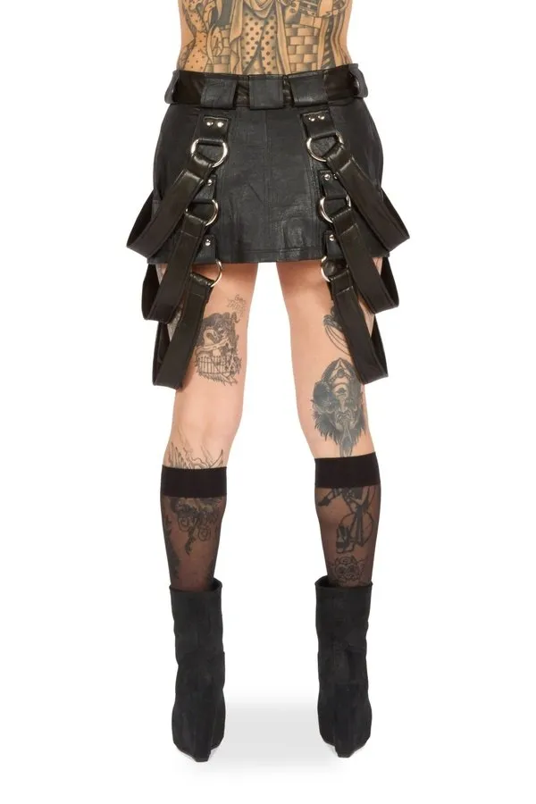 The Leather D-Ring Mini Skirt