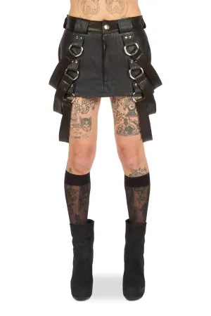 The Leather D-Ring Mini Skirt