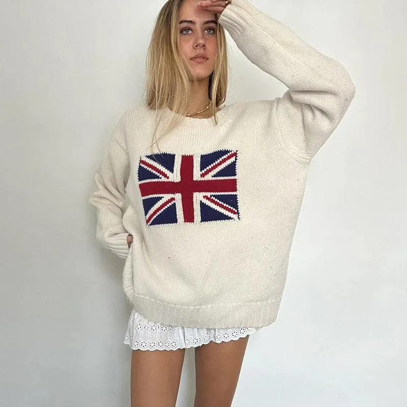 Union Jack Oversized Knit Sweater