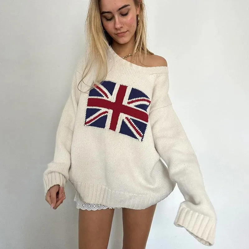 Union Jack Oversized Knit Sweater