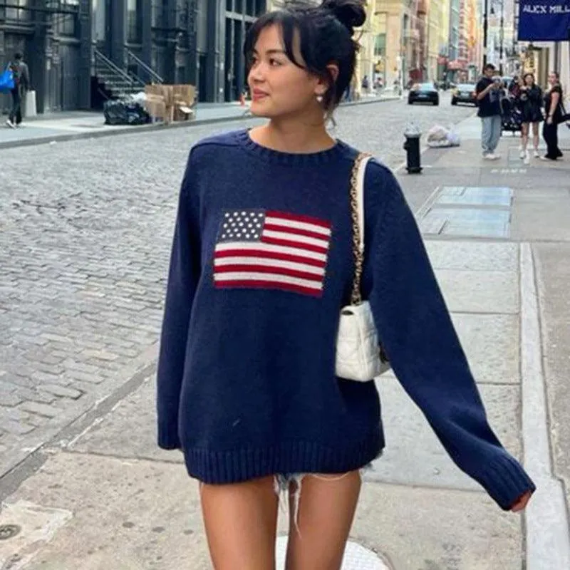 Union Jack Oversized Knit Sweater