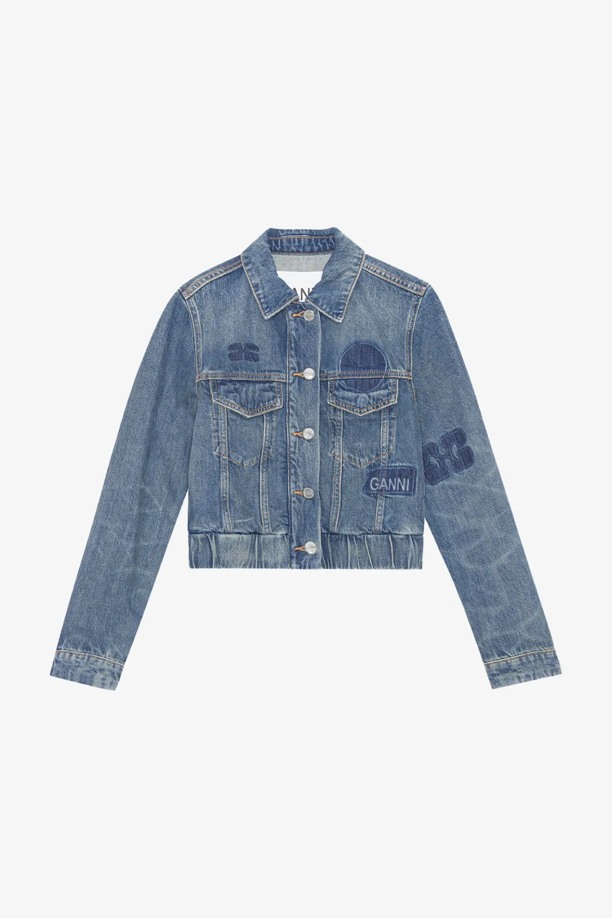 Wash Patch Denim Bomber Jacket