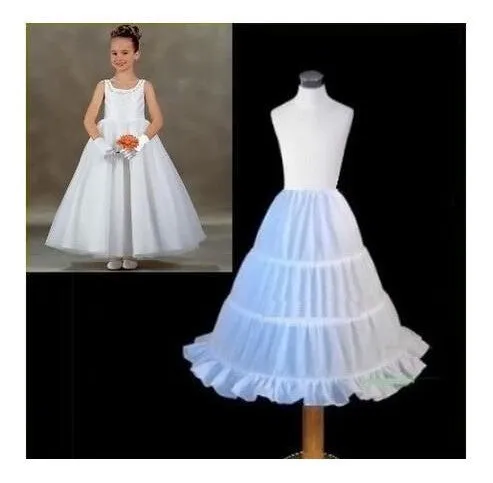 White Petticoat for Girls Crinoline Underskirt-for Gowns