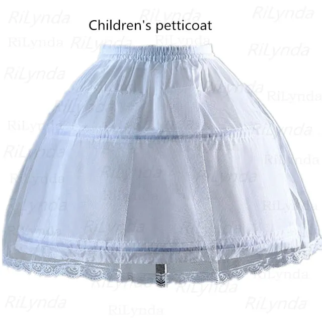 White Petticoat for Girls Crinoline Underskirt-for Gowns