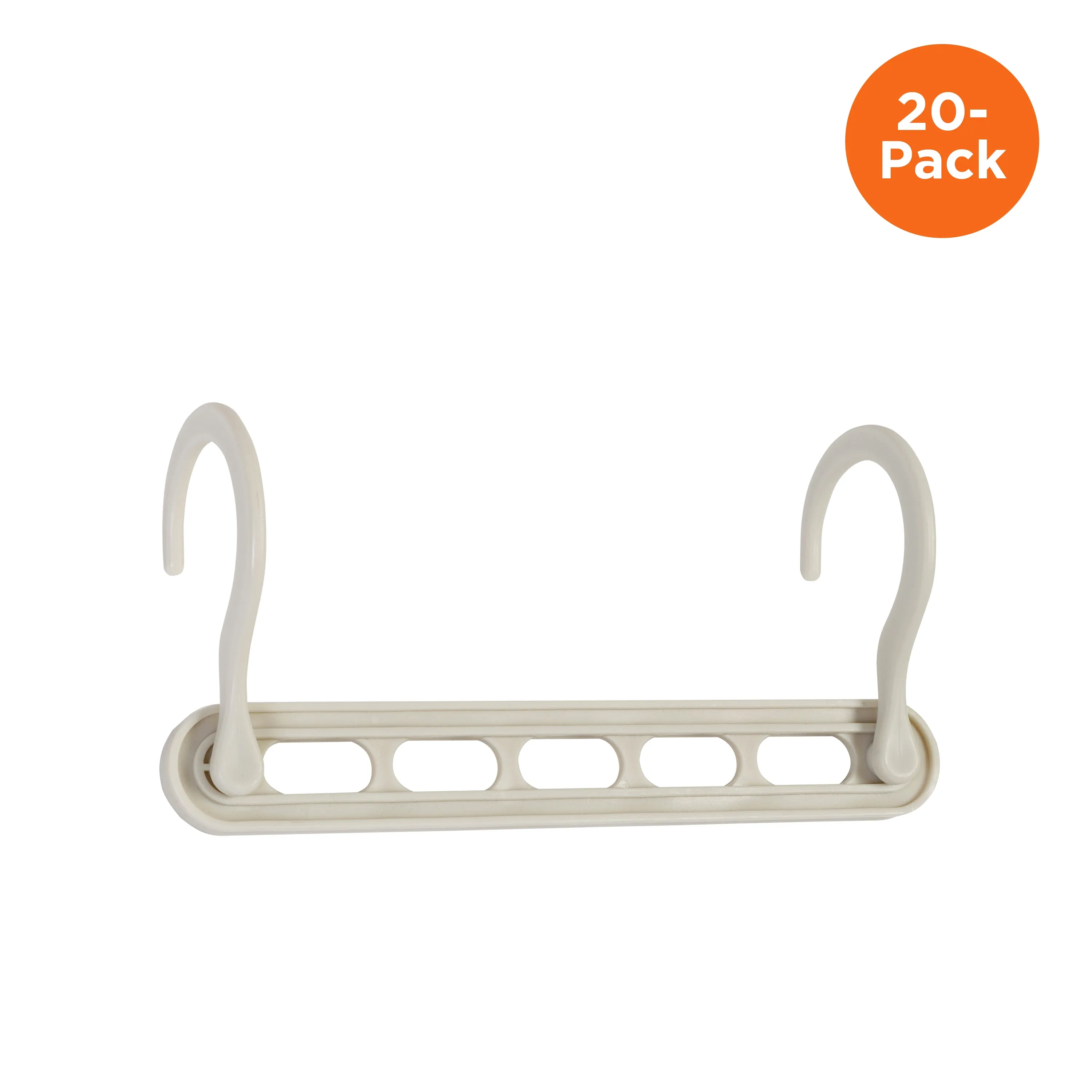 White Plastic Cascading Collapsible Hangers (20-Pack)